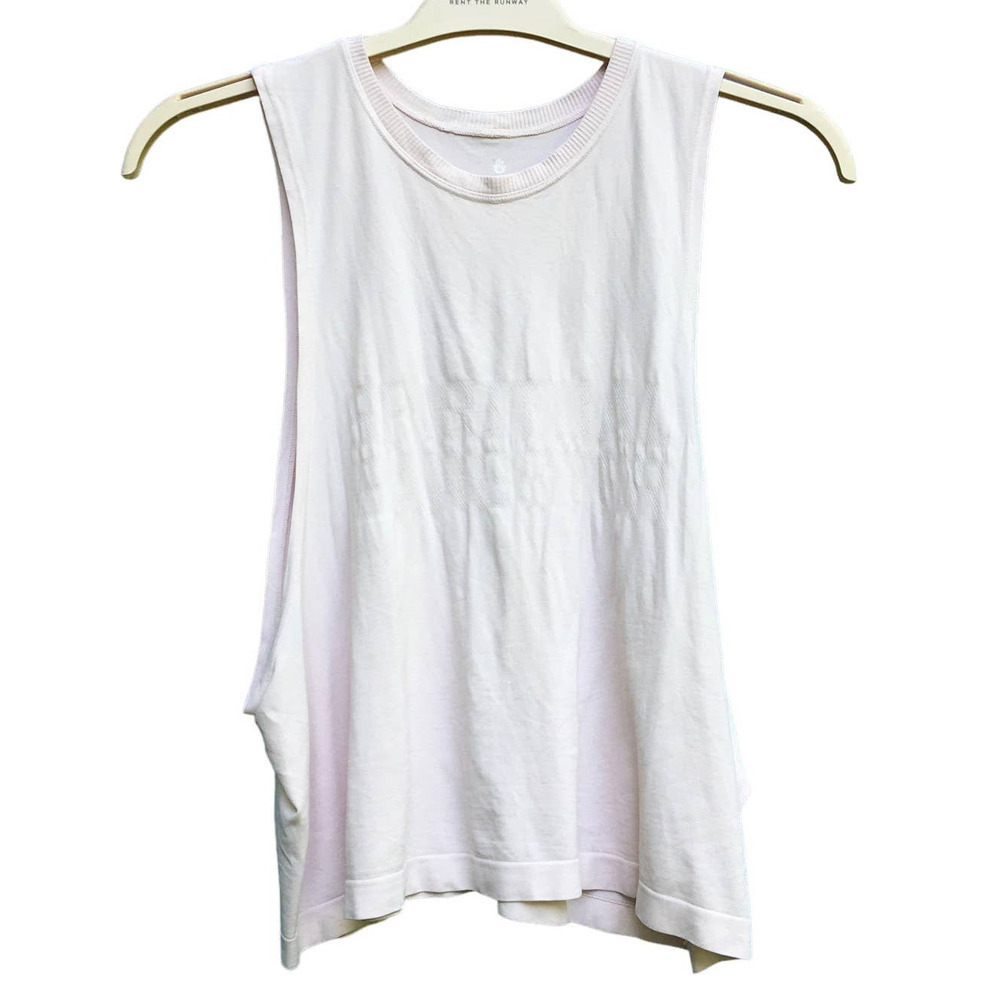 Spiritual Gangster Women's Front Textured Logo Light Pink Muscle Tee M/L
